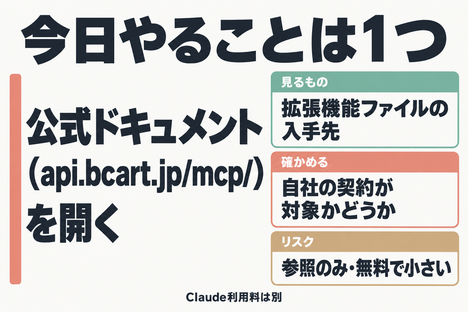 今日の最初の一歩:公式ドキュメントを開いて入手先と対応条件を確認する