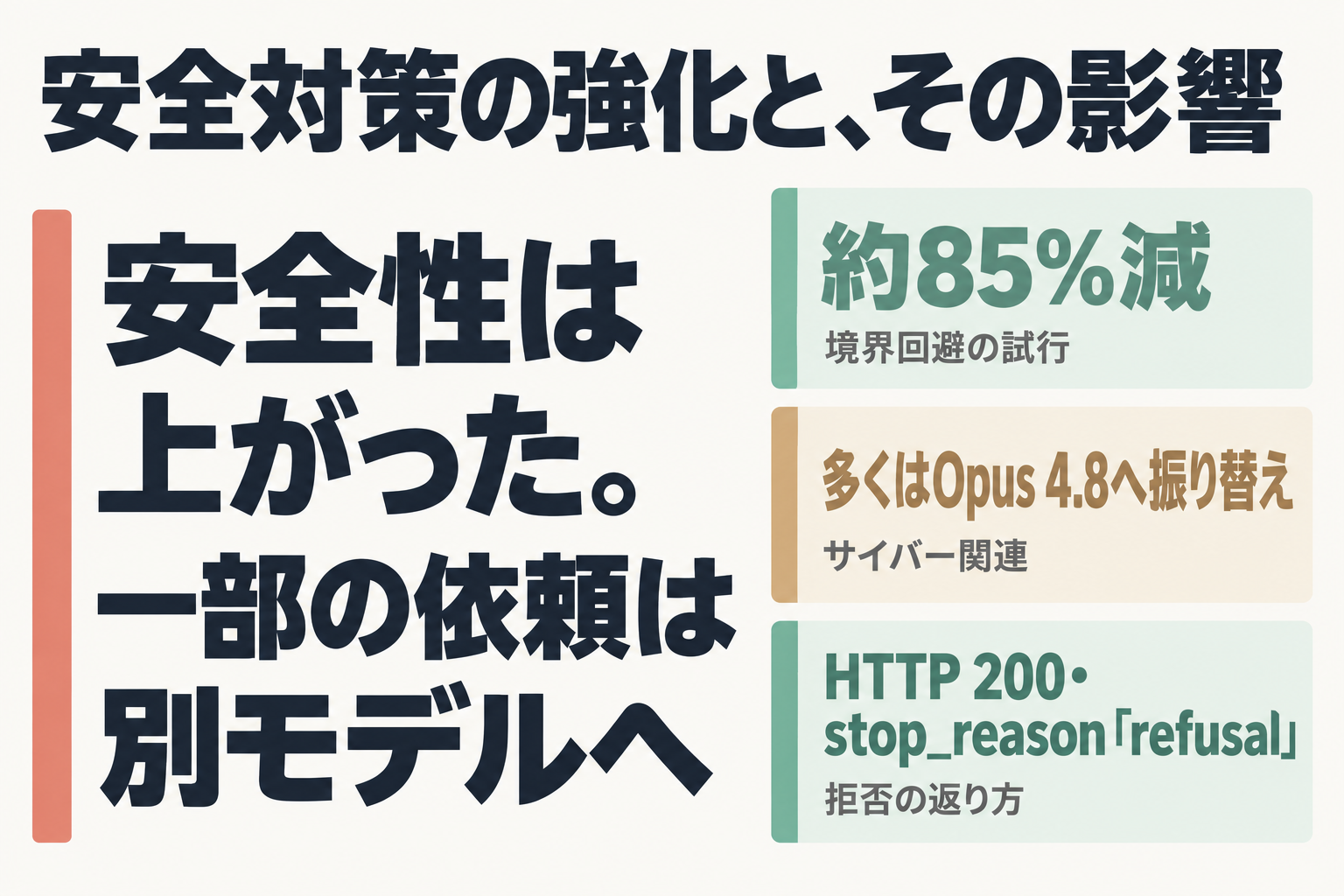 安全対策強化の効果と影響の要点
