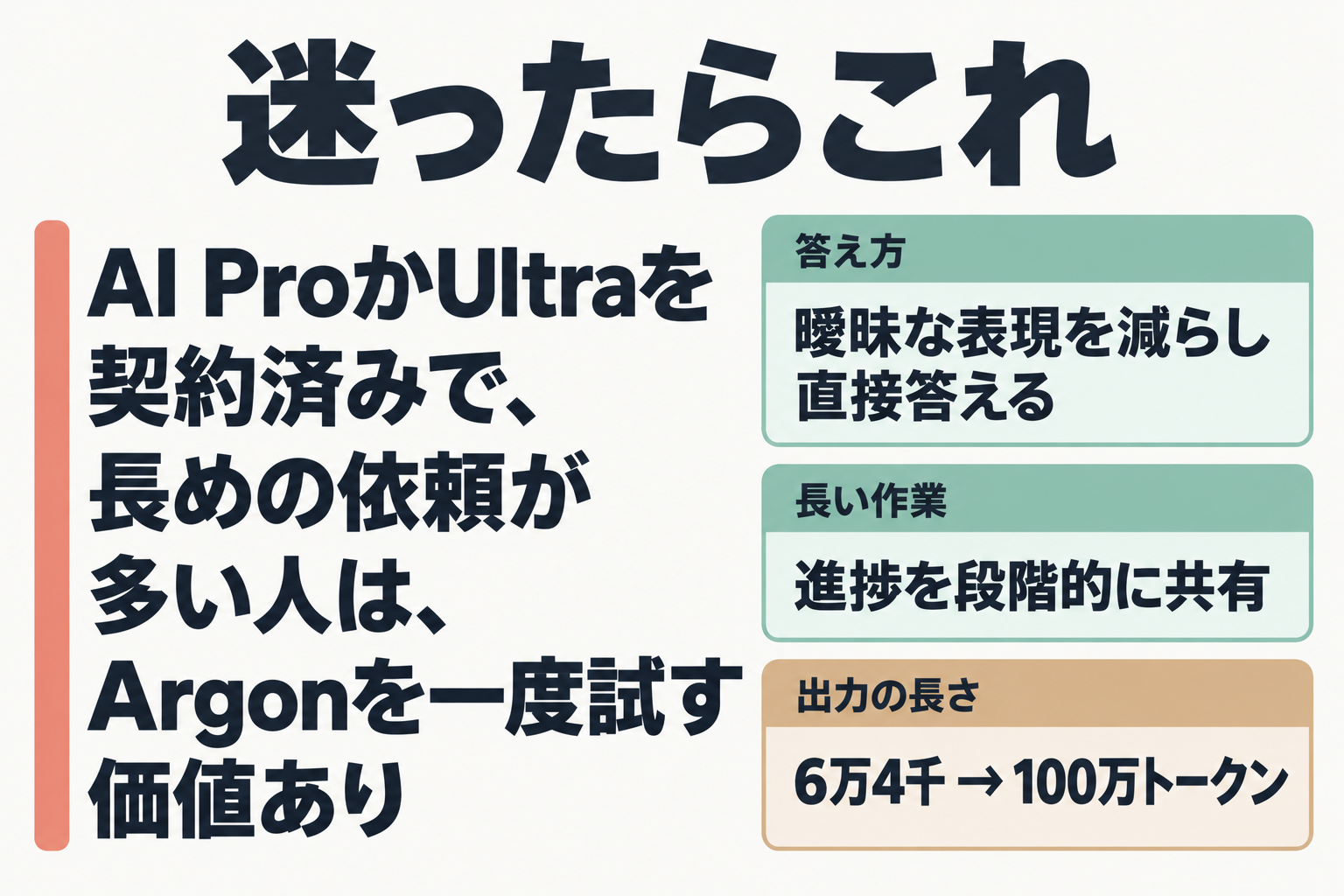 Argonの結論と3つの変化を示す図