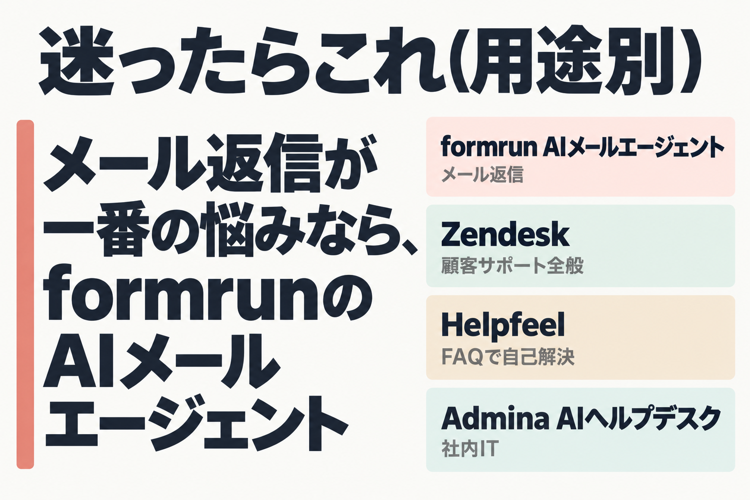 用途別に迷ったときの選択先を示す図