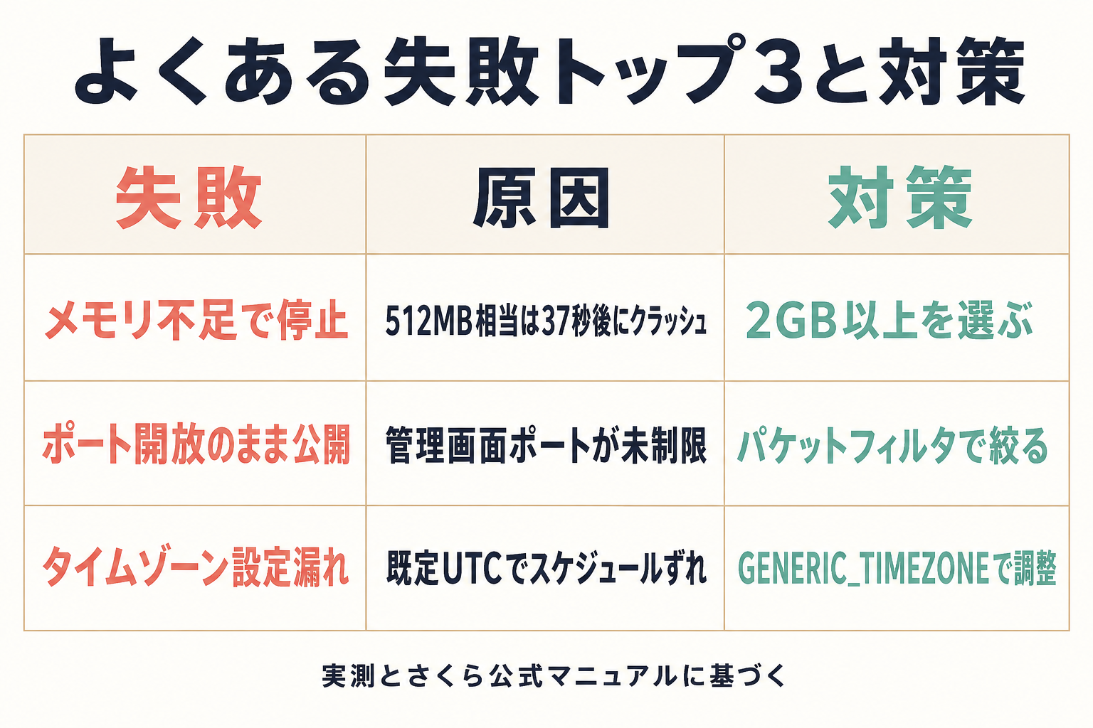 n8n構築でよくある失敗3件と対策の対応表