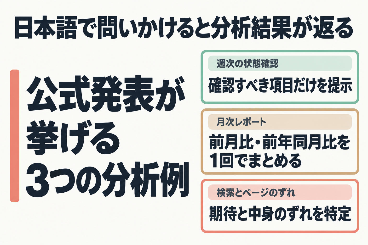 公式発表が挙げる3つの分析例