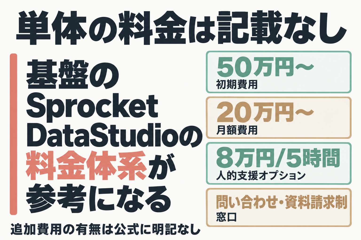 DataStudioの料金体系と申し込み窓口